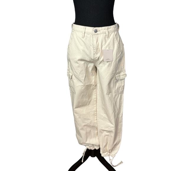 Superdown Khaki Cargo Pants Size 26 Jogger Cotton Canvas Baggy Kayla $78 NEW - Picture 8 of 12